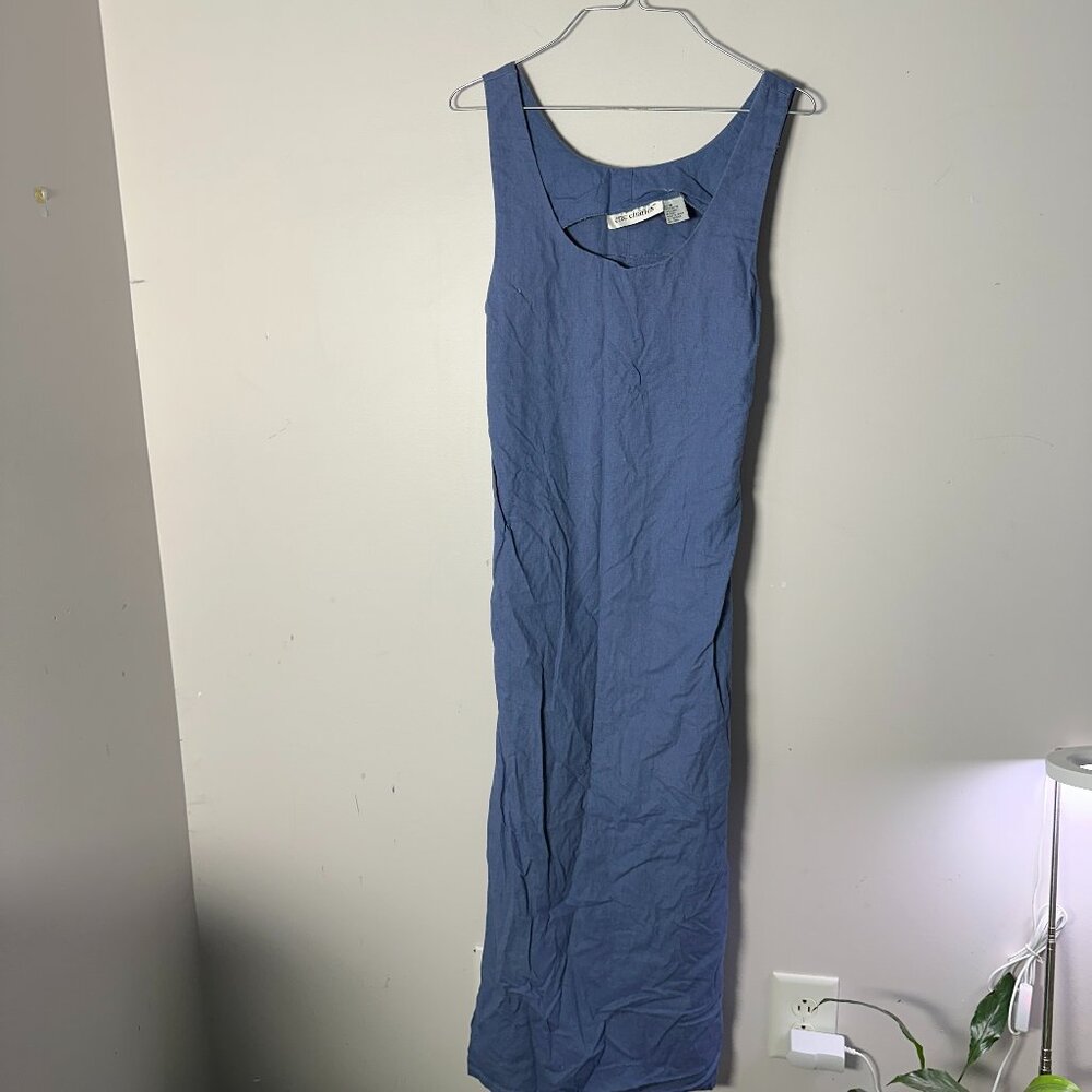 Vintage Eric Chrles Women's Denim Dress Medium M Blue Long